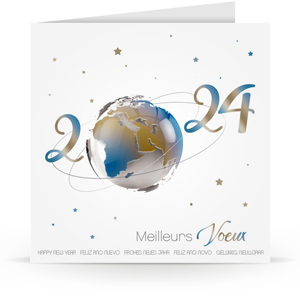 Carte Bonne année 2024 personnalisée - Carte Nouvel an