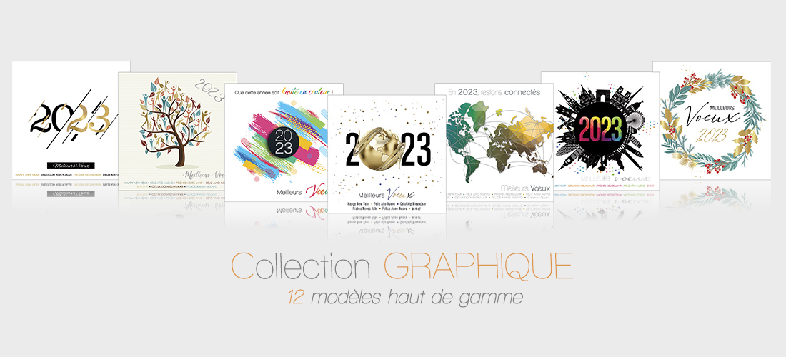 Cartes de voeux entreprise 2023 graphiques